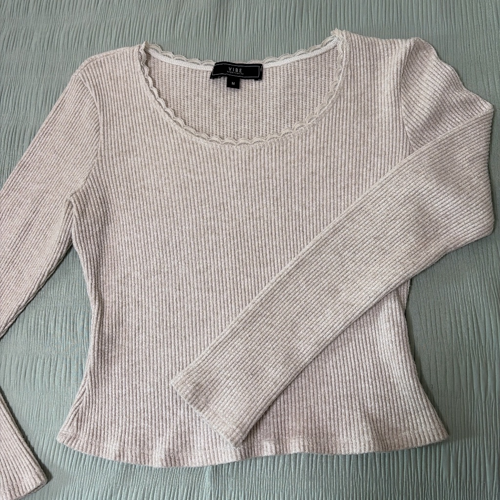 Tan Ribbed Long Sleeve